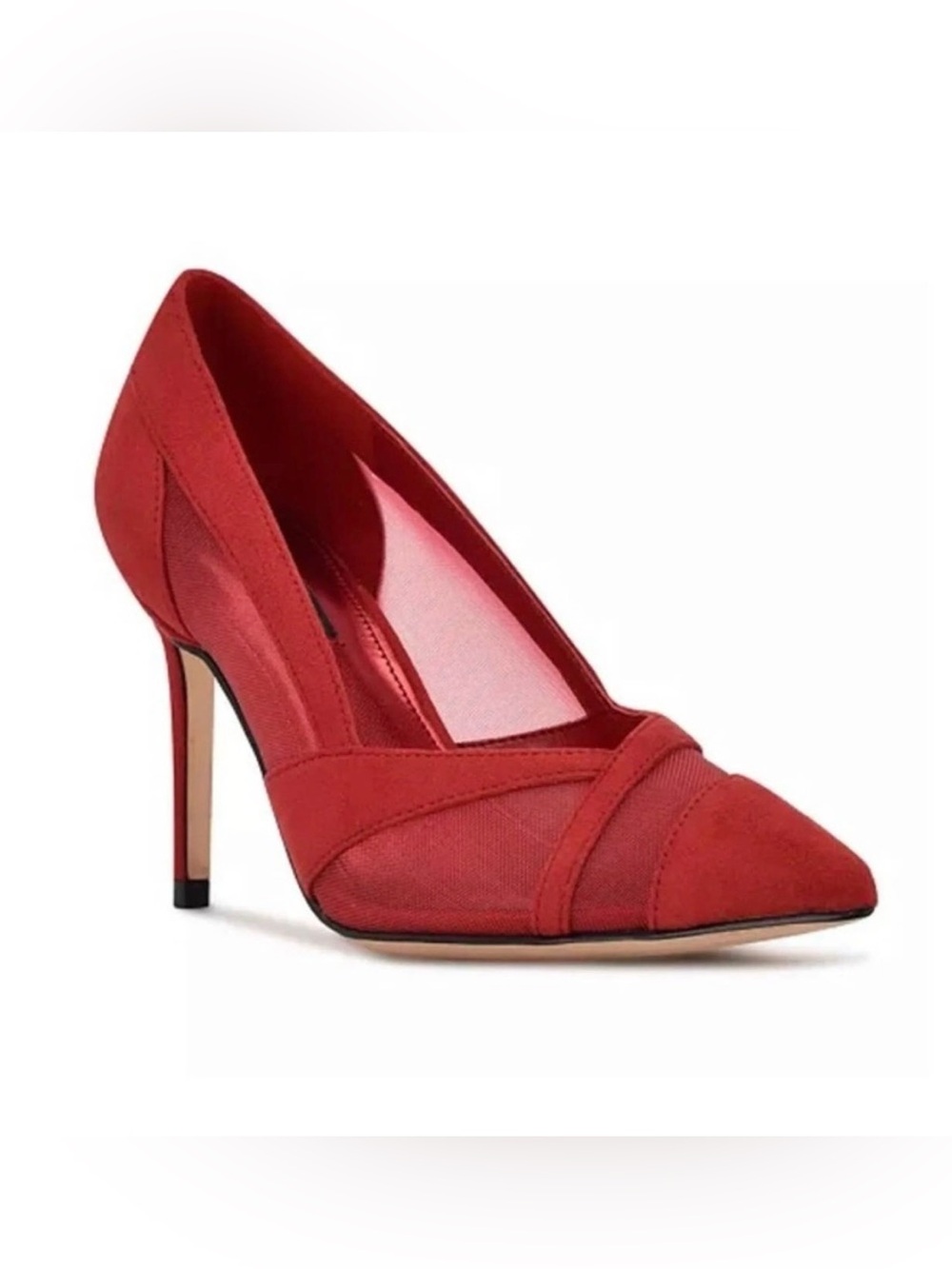 Nine West , pointed faux-suede red wine Heels.